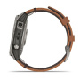 Мультиспортивные часы Garmin Fenix 7 Pro  Sapphire Solar Carbon Gray with Chestnut Leather Band