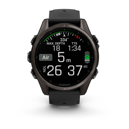 Умные часы Garmin Fenix 8, 51мм Amoled Sapphire Carbon Gray DLC Titanium with Black/Pebble Gray Silicone