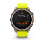 Умные часы Garmin Fenix 8, 47мм Solar Sapphire Carbon Gray DLC Titanium with Amp Yellow/Graphite Silicone Band