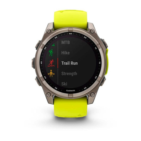 Умные часы Garmin Fenix 8, 51мм, Solar, Sapphire Titanium, Yellow