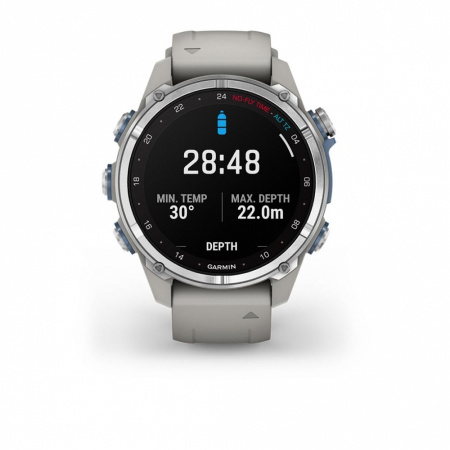 Мультиспортивные часы Garmin Descent MK3 43mm Stainless Steel with Fog Gray Band