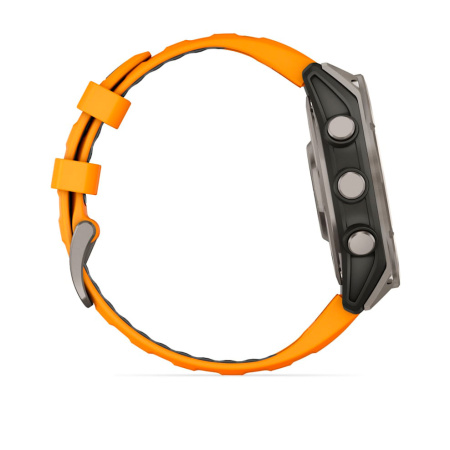 Умные часы Garmin Fenix 8, 51мм Amoled Sapphire Titanium with Spark Orange/Grapphite Silicone Band