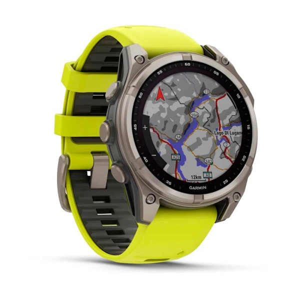 Умные часы Garmin Fenix 8, 47 мм, Solar, Sapphire Titanium, Yellow