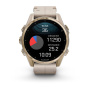 Garmin Fenix 8, 43мм, Amoled, Sapphire Soft Gold Stainless Steel Fog Gray Leather Band+Fog Gray/Dark Sandstone