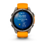 Умные часы Garmin Fenix 8, 51мм Amoled Sapphire Titanium with Spark Orange/Grapphite Silicone Band