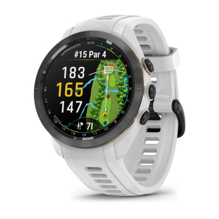 Garmin Approach S70 - 47 mm Black Ceramic Bezel with White Silicone Band