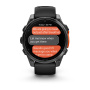 Умные часы Garmin Fenix 8, 47 мм, Amoled Slate Gray with Black Silicone Band