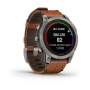 Мультиспортивные часы Garmin Fenix 7 Pro  Sapphire Solar Carbon Gray with Chestnut Leather Band