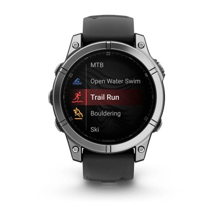 Умные часы Garmin Fenix E 47мм Amoled Stainless Steel With Black Silicone Band