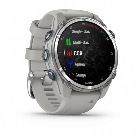 Мультиспортивные часы Garmin Descent MK3 43mm Stainless Steel with Fog Gray Band